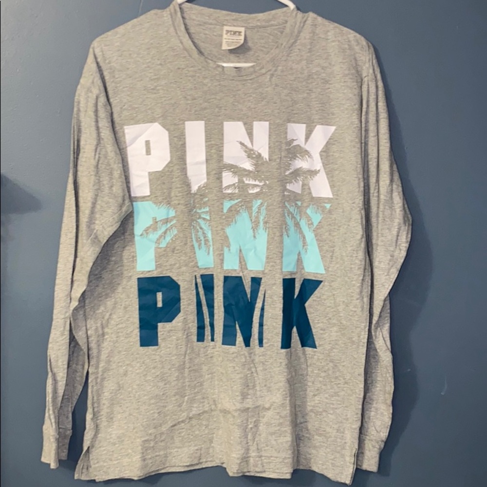 PINK Palm Tree Logo Tee